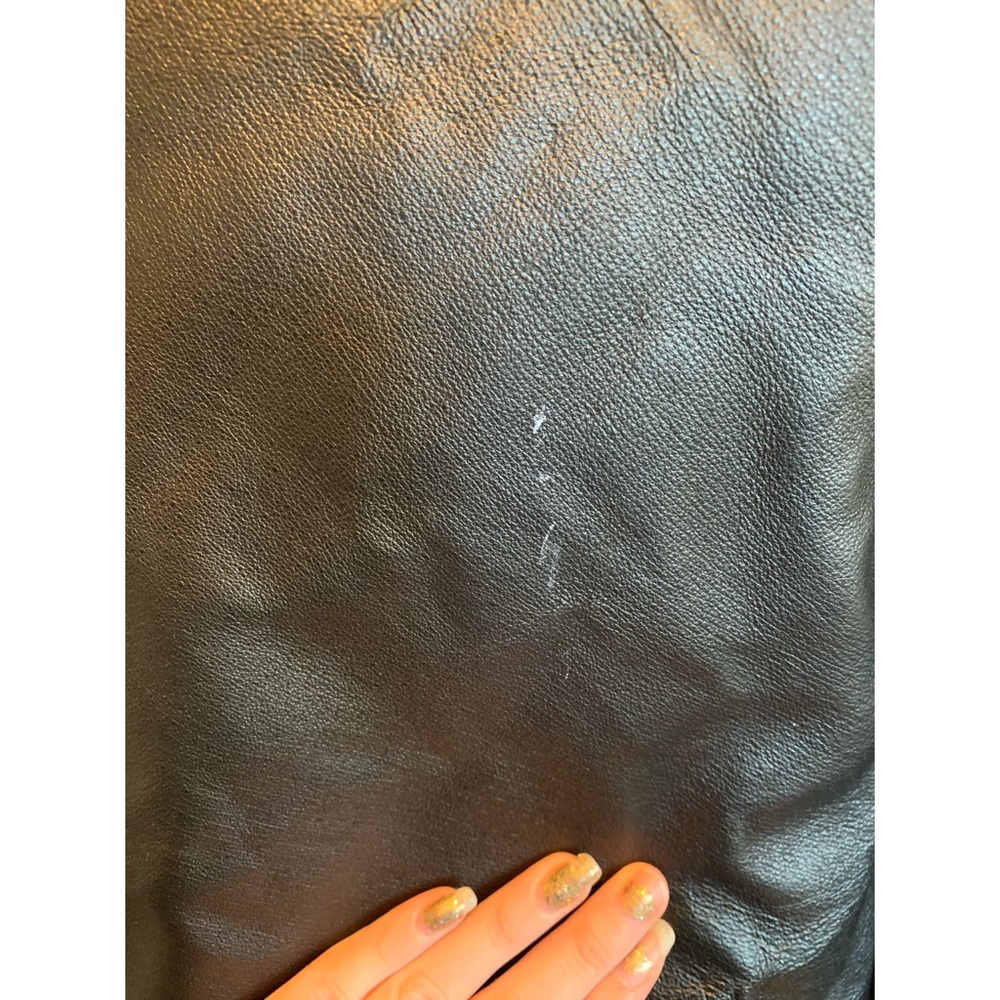 Vintage Black Leather Dress/Trench Coat by Spiegel - Picture 5 of 8